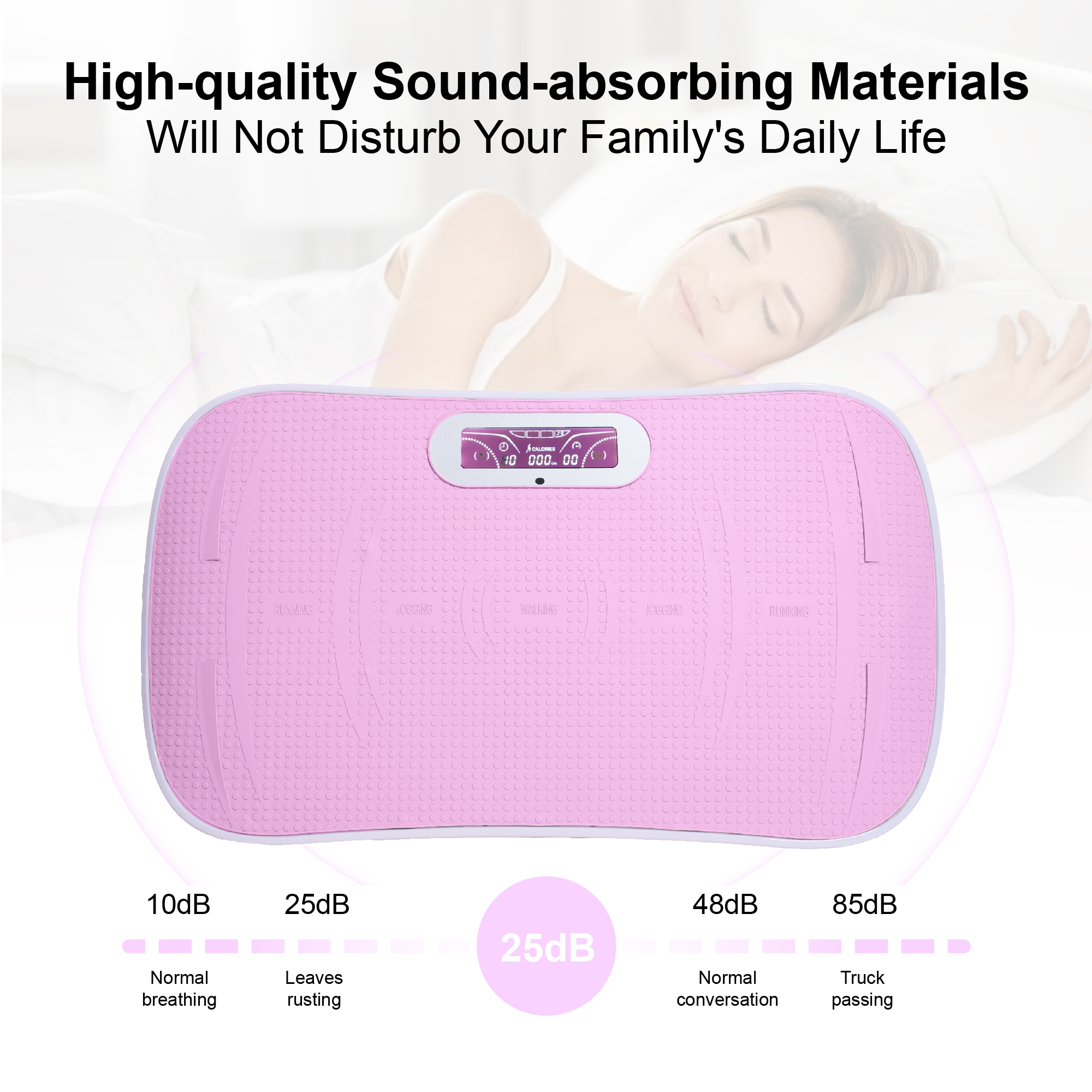 Full Body Vibration Platform Crazy Fitness Massage 10-Frequency Weight Loss & Fat Burner Shaking Machine For Unisex Pink_voghion.com